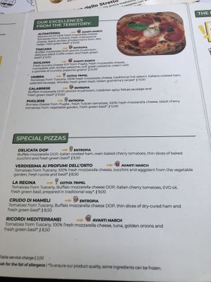 Menu at Mister Pizza - Duomo in Florence