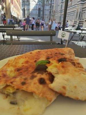 Vegan calzone at Mister Pizza - Duomo in Florence