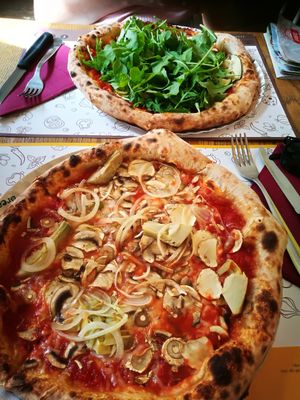 Vegan Fungi with added artichoke and onion, vegetable pizza (forgot the name) at Mister Pizza - Duomo in Florence