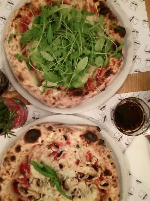 Funghi and vegetarian, both made with vegan cheese. Delicious!! at Mister Pizza - Duomo in Florence