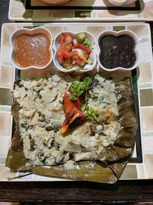 Traditional Belizean Tamales  at Iguana Juan's in San Pedro