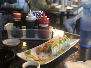 Half-eaten Mr Potato Roll! 🤗💓 at Blufin Sushi in Fresno