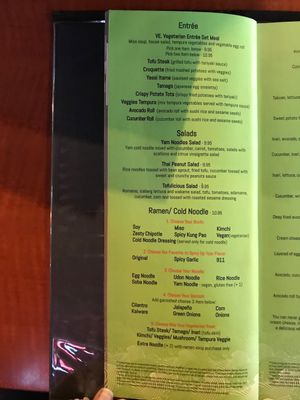 Vegetarian menu page 2 at Blufin Sushi in Fresno