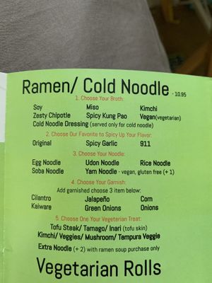 Vegetarian Menu Pt. 3 at Blufin Sushi in Fresno