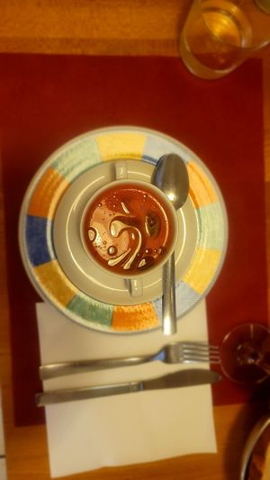 Lovely tomatoe gazpacho at Sarasate in Pamplona