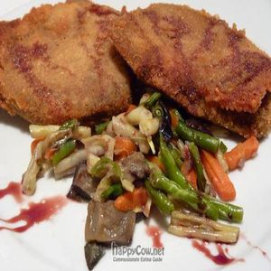 Seitan and cheese escalope at Sarasate in Pamplona