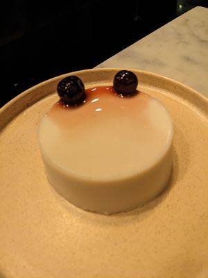 Vegan panna cotta at Il Fornello - Danforth Ave in Toronto