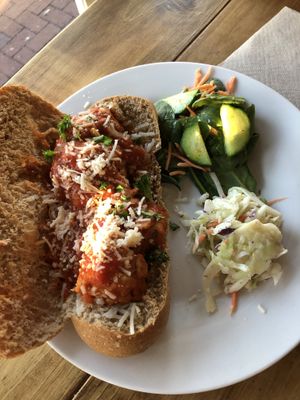Seitan meatball sub  at Vegan Fine Foods in Fort Lauderdale