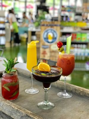 Specialty drinks served at The Vegan Bar @ Vegan Fine Foods.  at Vegan Fine Foods in Fort Lauderdale