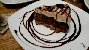 Peanut butter chocolate cheesecake at Flore in Los Angeles