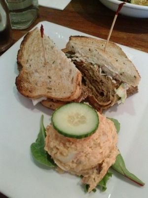 seitan pastrami at Flore in Los Angeles