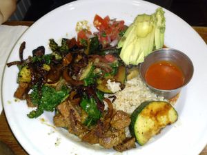 burrito bowl at Flore in Los Angeles