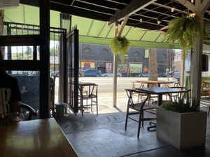 Patio facing Sunset at Flore in Los Angeles