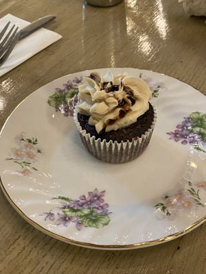 chocolate & pb cupcake! so delicious!  at Flore in Los Angeles