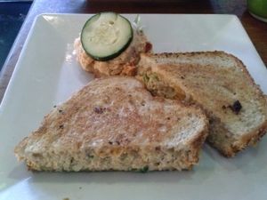 tempeh tu-no melt at Flore in Los Angeles