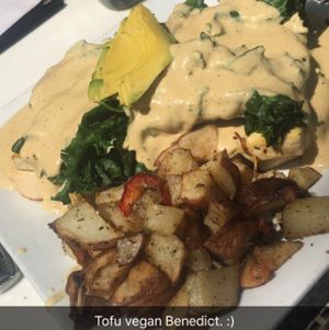 Tofu Benedict at Flore in Los Angeles