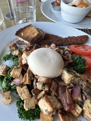 Scrambled tofu with vegan Poached Egg 🍳   at Flore in Los Angeles