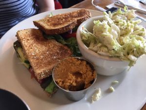 avocado sandwich  at Flore in Los Angeles