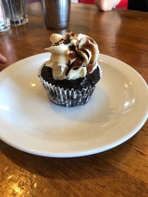 Chocolate peanut butter cupcake  at Flore in Los Angeles