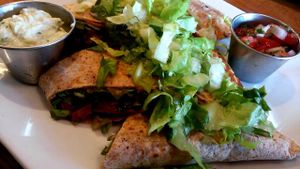 Southwestern quesadilla   at Flore in Los Angeles