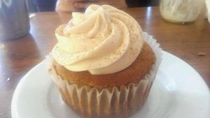 Apple and cinnamon cupcake at Flore in Los Angeles