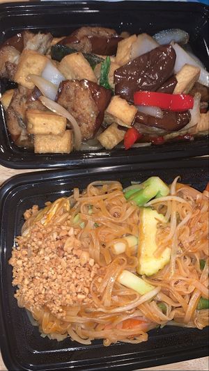 Eggplant and pad Thai  at Authentic Thai Cuisine  in Merrick