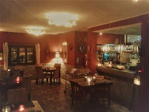 Fusion restaurant La Taberna Farfalla interior at La Taberna Farfalla in Carboneras