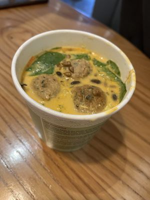 Veggie meatballs and coconut  at Itsu - Wimbledon in South West London