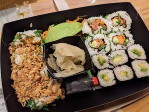 Veggie sushi at Itsu in Cambridge