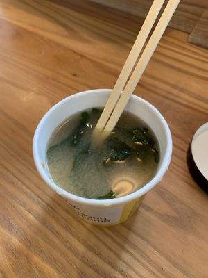 Tofu miso soup   at Itsu in Cambridge