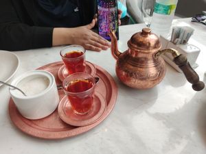 Red teapot at Halab Arabic Cuisine in Kuala Lumpur