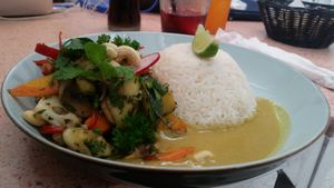 Vegan Curry Bowl at Lulu Cafe in Dakar