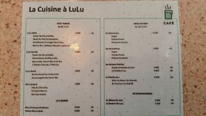 Menu at Lulu Cafe in Dakar