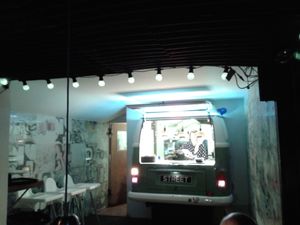 "VW Camper" service hatch. at Street in Nantwich