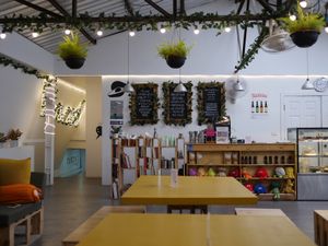 Restaurant and counter at Nourish Cafe in Bangkok