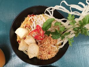 Lovely khao soy at Nourish Cafe in Bangkok