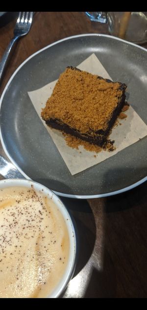 Biscoff brownie & cappuccino at Vutie Beets in Letchworth