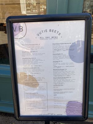 Menu   at Vutie Beets in Letchworth