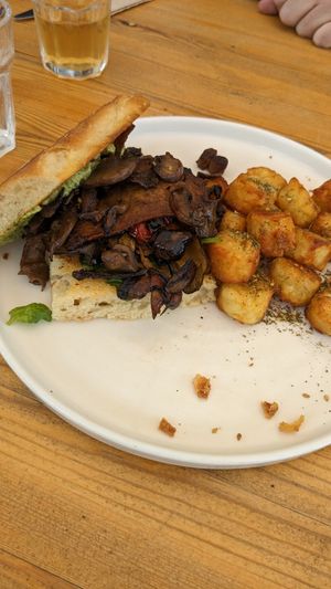 Focaccia with mushrooms and potatoes at Vutie Beets in Letchworth