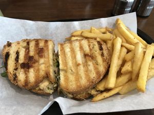 Smashed chickpea mayo sandwich was yummy!!! at Vutie Beets in Letchworth