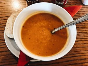 Sweet Potato Vegan Soup  at West Coast Delicatessen in Ullapool