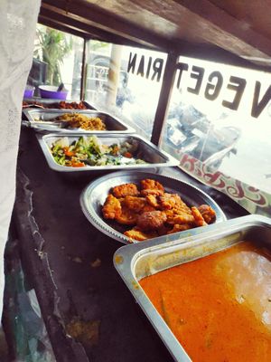 Beans, corn, steamed veggies, noodles, tempeh at Warung SBY Java Food in 
