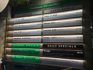 Salad bowl menu  at Squirrel in South West London