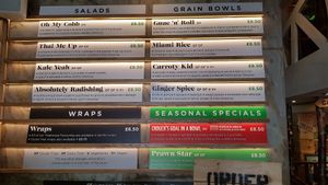 Menu things at Squirrel in South West London