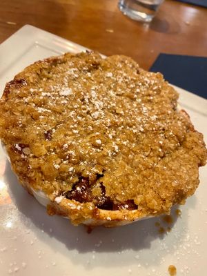 Vegan apple pear crumble at Clayton's Siesta Grille in Sarasota