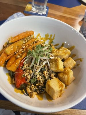 Tofu and Ancient 5 grain dish #Veganuary at Clayton's Siesta Grille in Sarasota