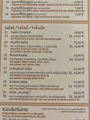 Salat  at Kartoffel Restaurant Kiste in Trier