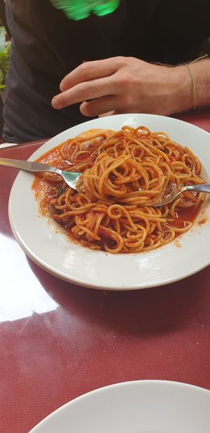 Napolitana pasta at El Porton in Ica