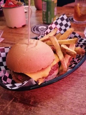 Vegan cheeseburger at Kino in Barcelona