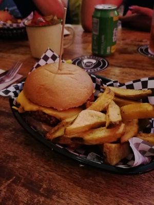 Vegan cheeseburger at Kino in Barcelona